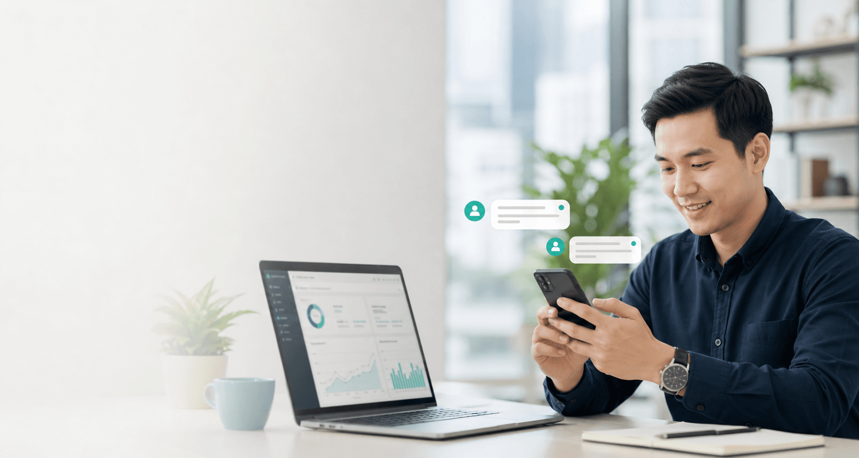 Singapore business owner managing WhatsApp leads with AI Super